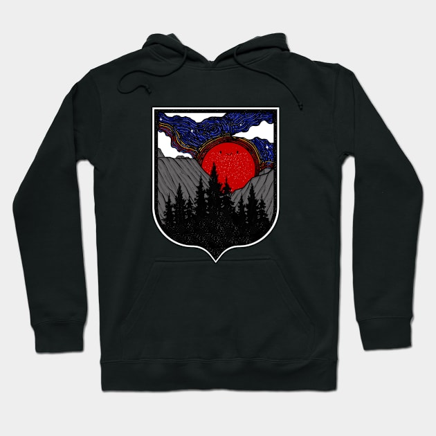 Camping Under The Starry Night Hoodie by Artthree Studio